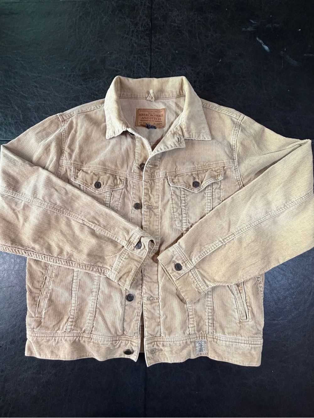 Abercrombie & Fitch Men's Light Beige Corduroy Shirt Jacket